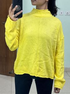 Yellow Knitted Korean Sweater Pullover
