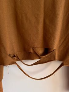 Brown Distressed Crop Top