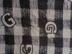 G Checkered Print Top