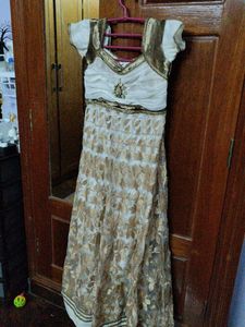 White And Sandal Anarkali