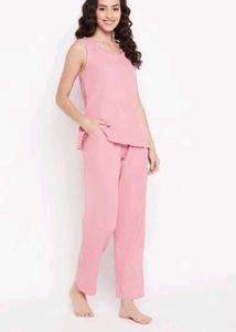 Pink Sleeveless Night Suit