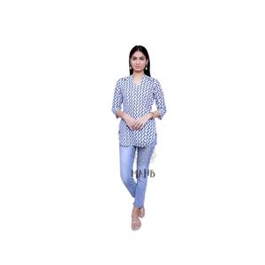Blue Striped Shirt Kurti