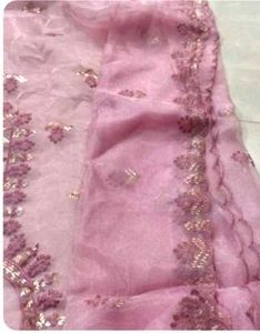 Elegant Pink Unstitched Dress Material Set