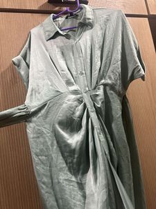 Elegant Green Shirt Dress