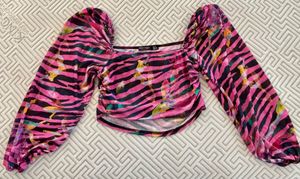 Zebra Print Long Sleeve Top