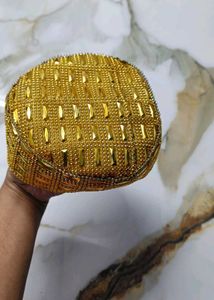 Gold Beaded Topi For Kids