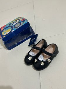 Baby Girl Black Floral Mary Janes