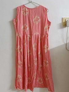 Peach Printed Dress