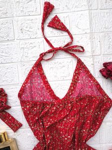 Festive Halter Neck Short Kurti🎀