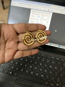 Gold Swirl Earrings anti tarnish