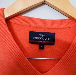 Men&#39;s Coral V-Neck Sweater