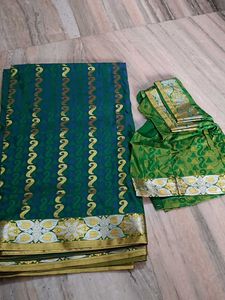 Green & Gold Ethnic Saree