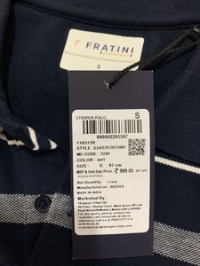 FRATINI Premium Cotton Striped Polo Collar Tshirt.