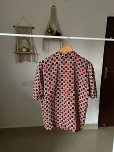 RED Buttoned Down Box Checked Casual Shirt