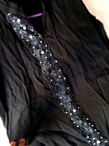 Black Tunic with Lace Detail