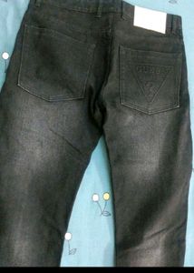 Men Guess Brand Stylish Black Jeans