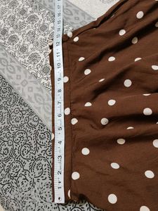 SERA Women Brown Polka Dot Printed Flared Skirt