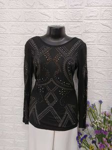 Embellished Black Top