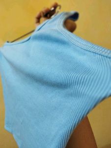 Blue One-Shoulder Tank