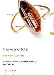 The Astrid Tote Mokobara in Oatmeal Brand new
