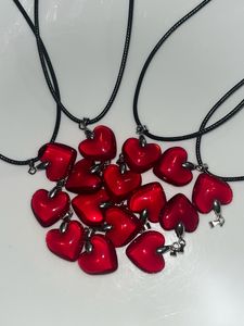 Red Glass Heart With Chord