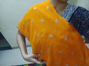 Orange Designer Saree- Blouse