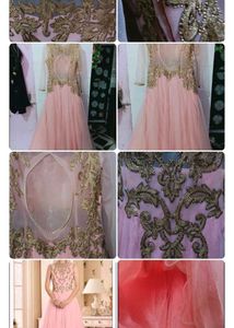 Elegant Pink &amp; Gold Ethnic Gown
