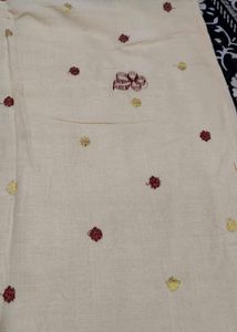 cream cotton saree