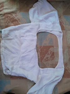 White Crop Top, With Window Back Cut