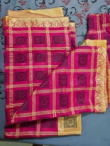 Pink  Saree with Blouse Piece