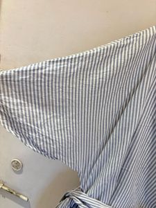 Striped One-Shoulder Tie Top