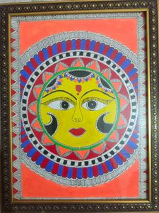 Mithila Painting, Hand-painted And Framed