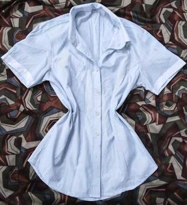 Y2K-SIREN Striped Blue white Shirt