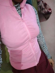 Baby Pink Sleeveless Hoodie