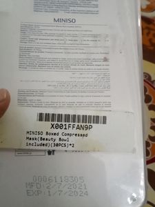 Compressed Face Mask From Miniso Brand