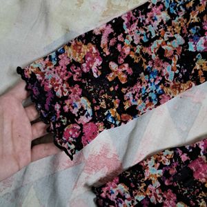 Y2k Floral Mesh Long Sleeve Top