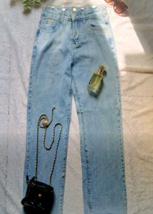 Denim Stylish Belt High Waisted Jeans