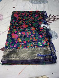 KASHMIRI PASHMINI SAREE WITH BLOUSE PIECE