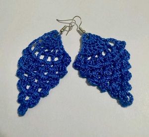 Blue Crochet Earrings