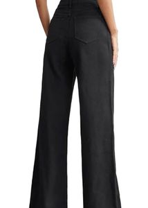 High-Waisted Wide-Leg Black Pants