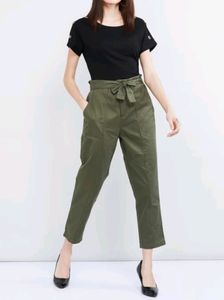 Max Women Olive Cotton Pant | Waist 26 | Hip 30 |