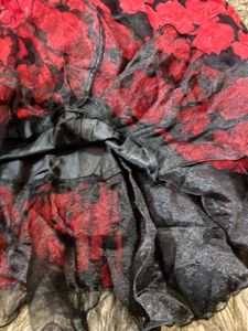 Vintage Black and Red Poffy Gothic Skirt