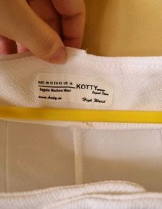 Kotty Formal White Pants For Women