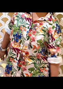 Floral Print Button-Down Shirt