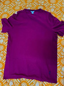 CK Maroon V-Neck T-Shirt