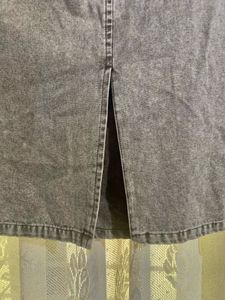 Neutral Beige Denim Skirt