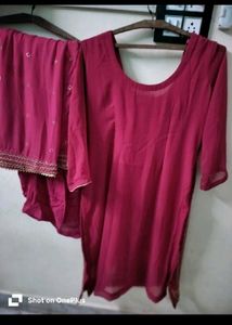 Maroon Embroidered Salwar Suit