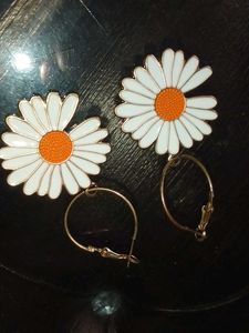 Pinterest White Sunflower Earings