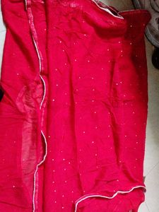 Red Embroidered Kurta Set