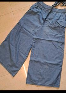 2Tops &amp;2 Denim Short Nd Plazo Combo
